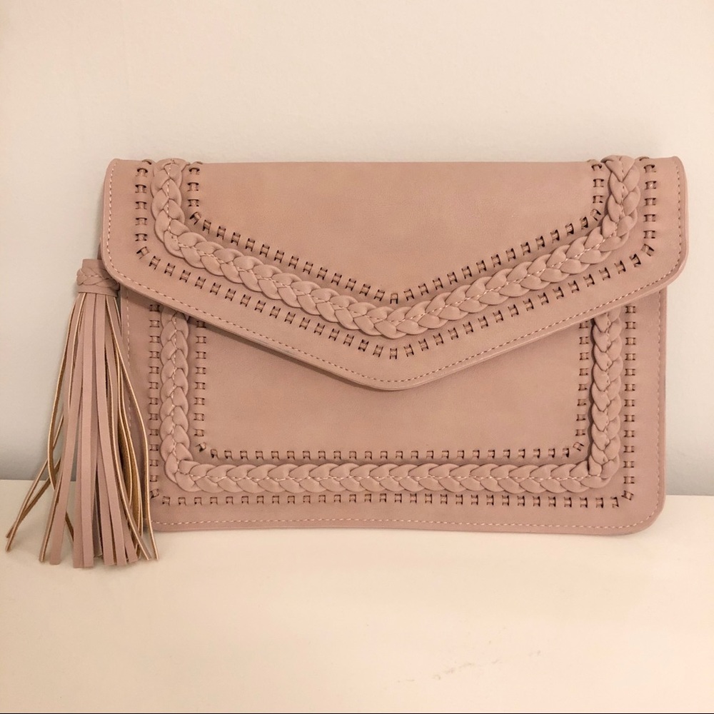 👜 Mauve Crossbody or Clutch Bag with Tassel